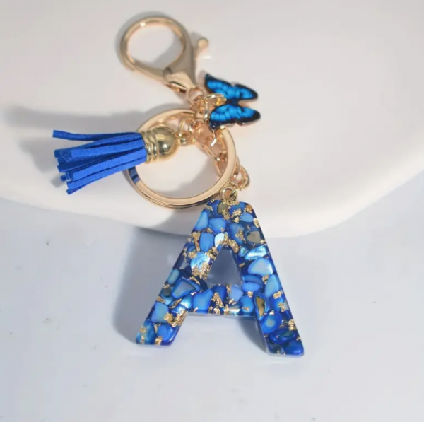 Porte clés papillon bleu – Image 2