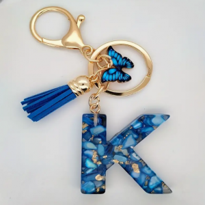 Porte clés papillon bleu